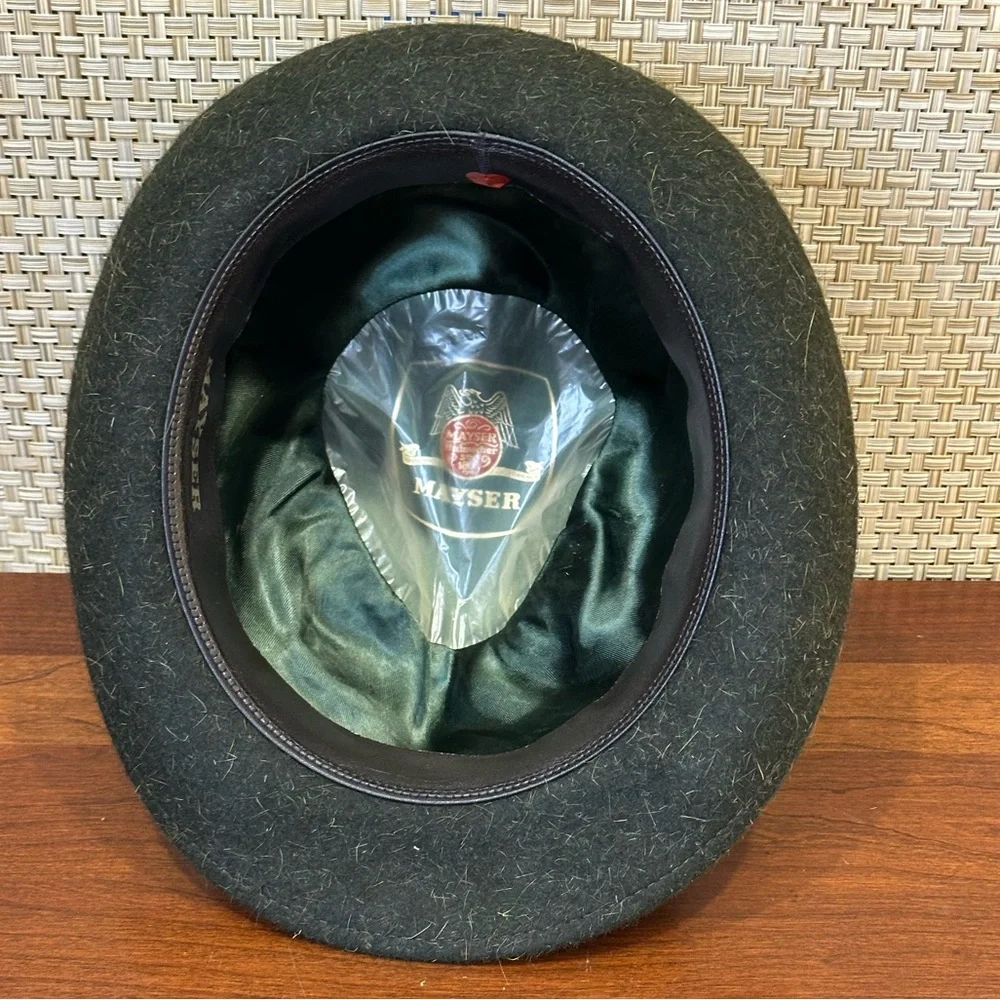 🌟HP🌟VTG 1950s-60s Mayser Green Wool/Mohair Blend Traditional Tyrolean Hat - Picture 10 of 13